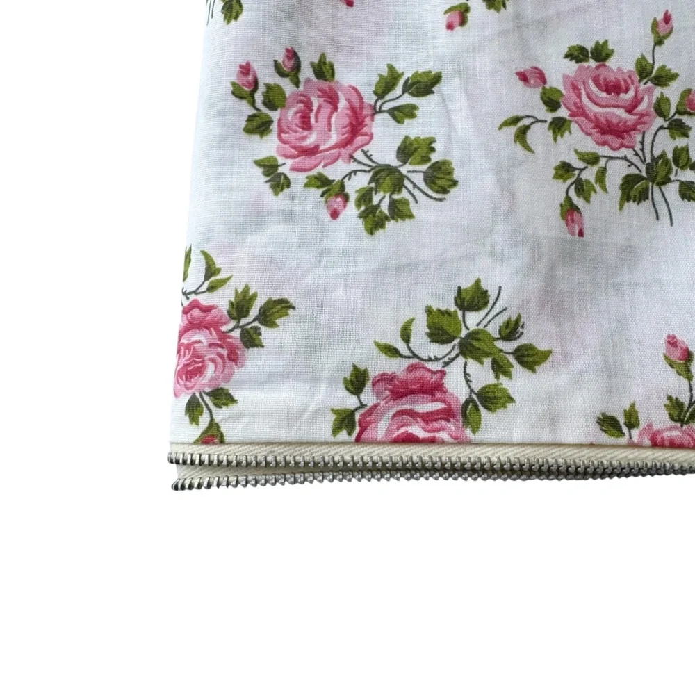 Vintage La Pauline Golden Line Floral Comforter/Blanket Cover
